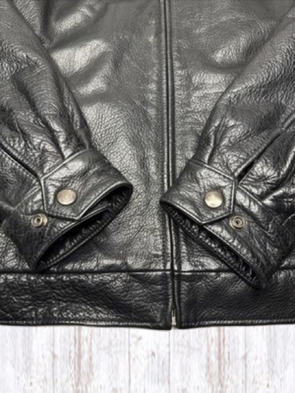 Boston Outfitters Black Leather Bomber Jacket XXL - Picture 4 of 14